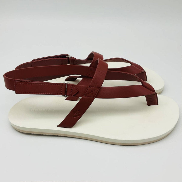 Hermès Tahiti Beach Sandals – Red & White Leather, Size 37.5 Hermes Leather Goods