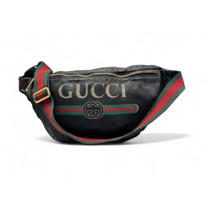 Gucci Logo Belt Bag in Black Calfskin Leather – Medium Size Gucci