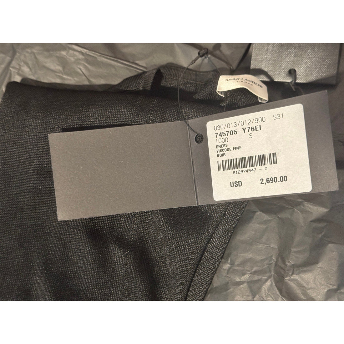 Title  SAINT LAURENT Jersey Maxi Dress – 100% Viscose, Made in France (Size S) Saint Laurent