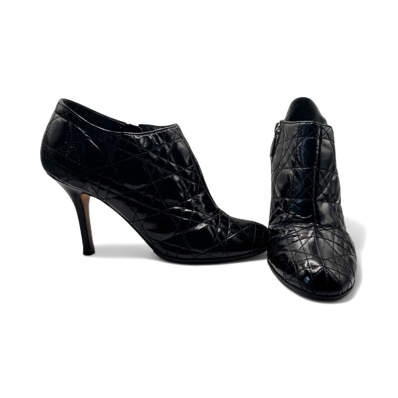 Christian Dior Cannage Patent Leather Ankle Boots Dior