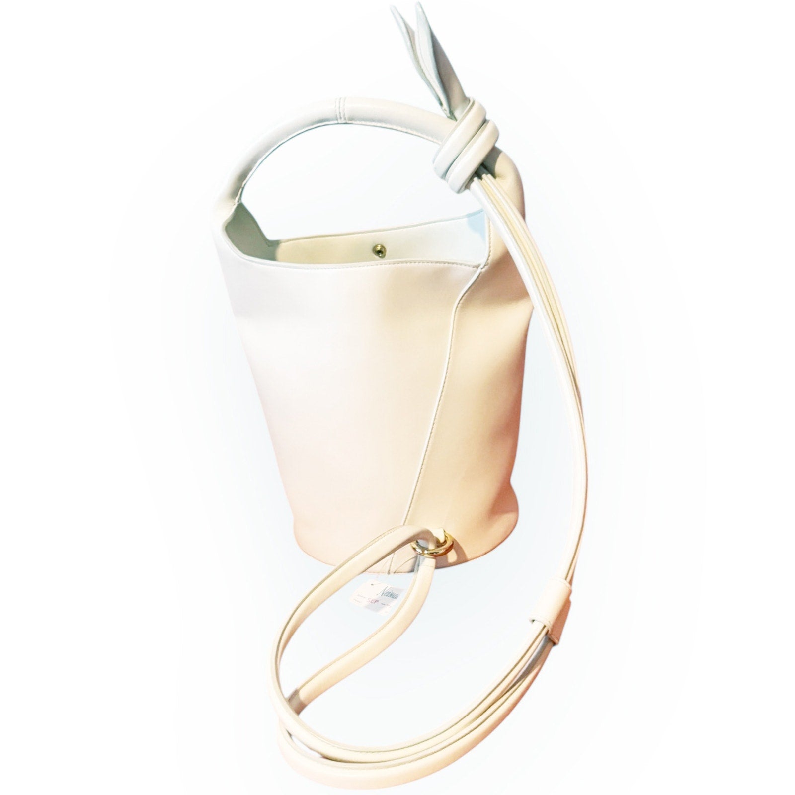 Jacquemus Le Petit Tourni Large Bucket Bag in Ivory – Calf Leather Jacquemus