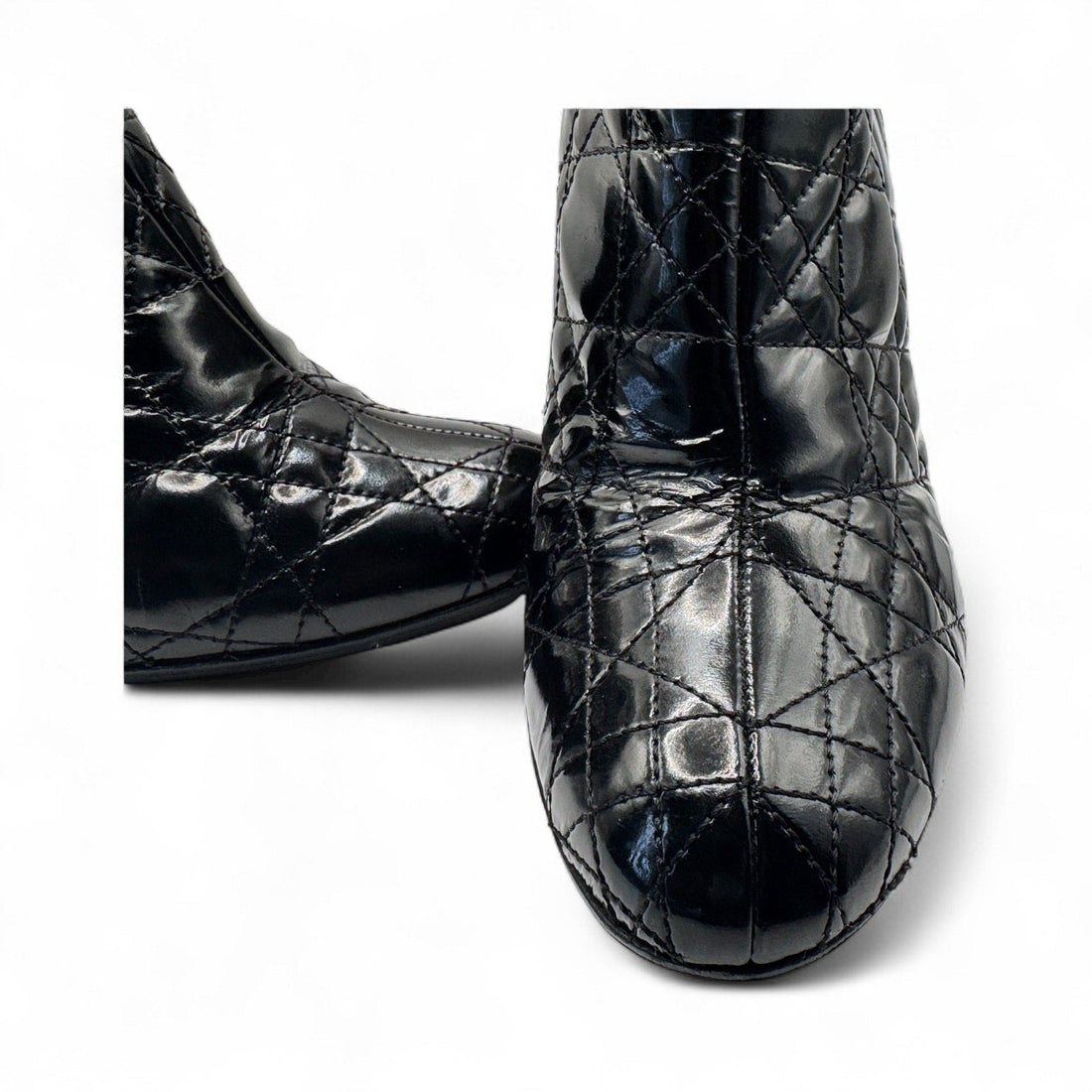 Christian Dior Cannage Patent Leather Ankle Boots Dior