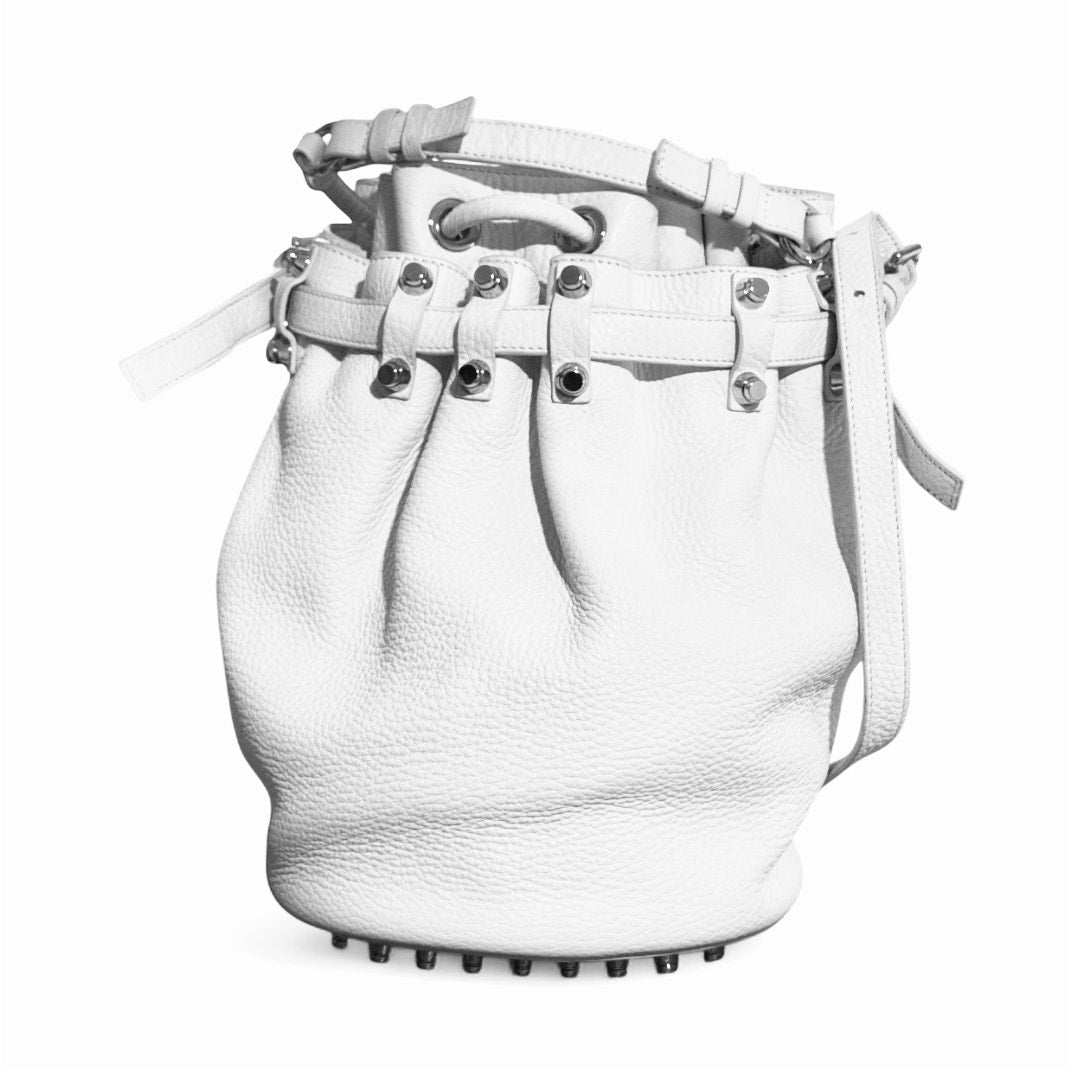 Alexander Wang White Leather Studded Bucket Bag Alexander Wang