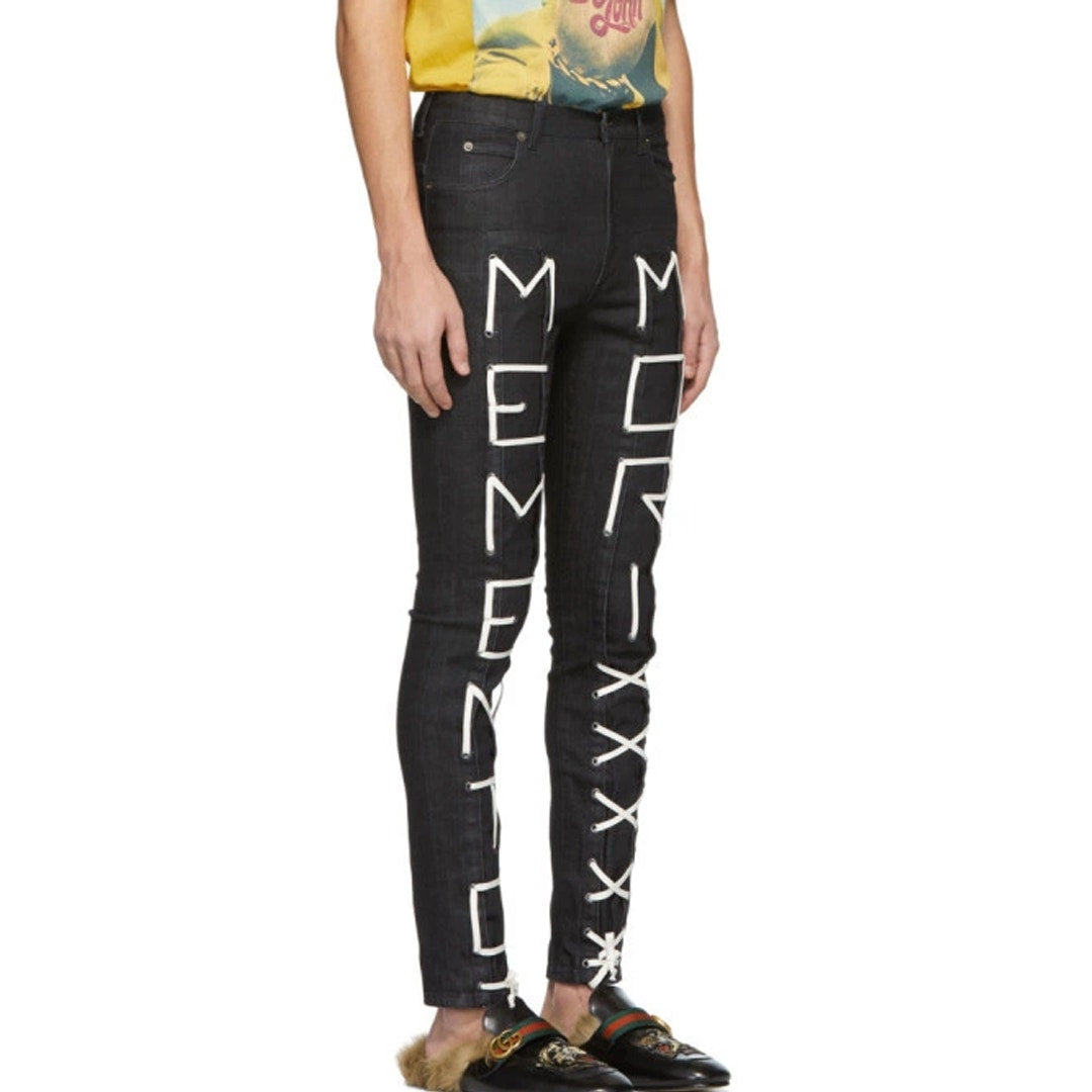 Gucci Black Memento Mori Skinny Jeans Gucci