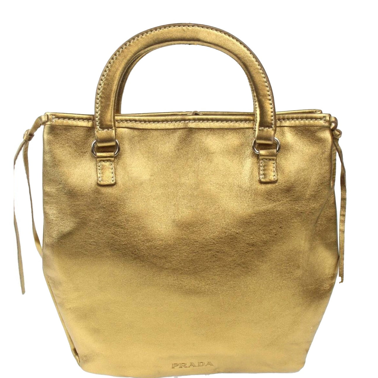 Authentic Prada Gold Leather Mini Tote PRADA