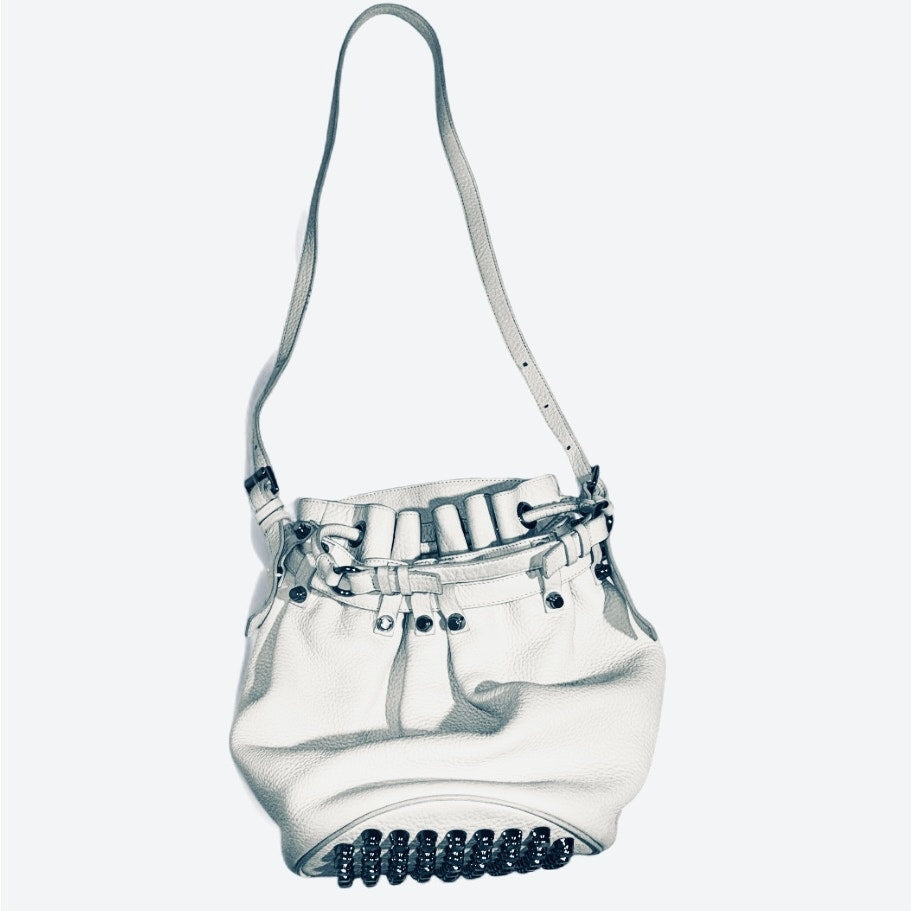 Alexander Wang White Leather Studded Bucket Bag Alexander Wang