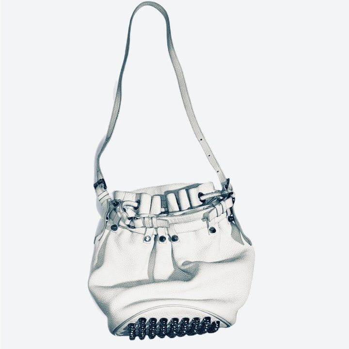 Alexander Wang White Leather Studded Bucket Bag Alexander Wang