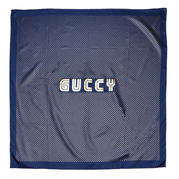 Authentic GUCCI "GUCCY" Gold Star SEGA® Print 100% Silk Scarf Gucci