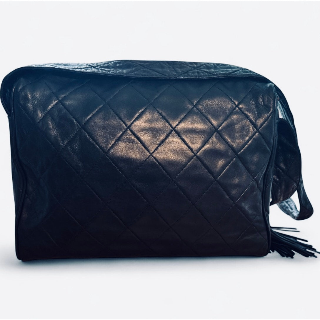 CHANEL Vintage Diamond CC Quilted Large Lambskin Camera BagGold Hardware Chanel