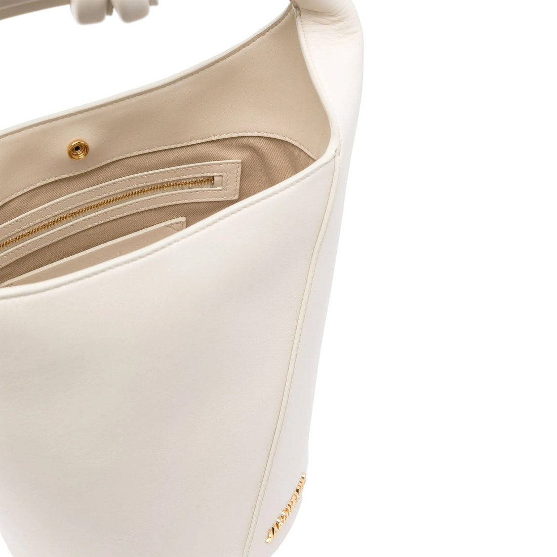 Jacquemus Le Petit Tourni Large Bucket Bag in Ivory – Calf Leather Jacquemus