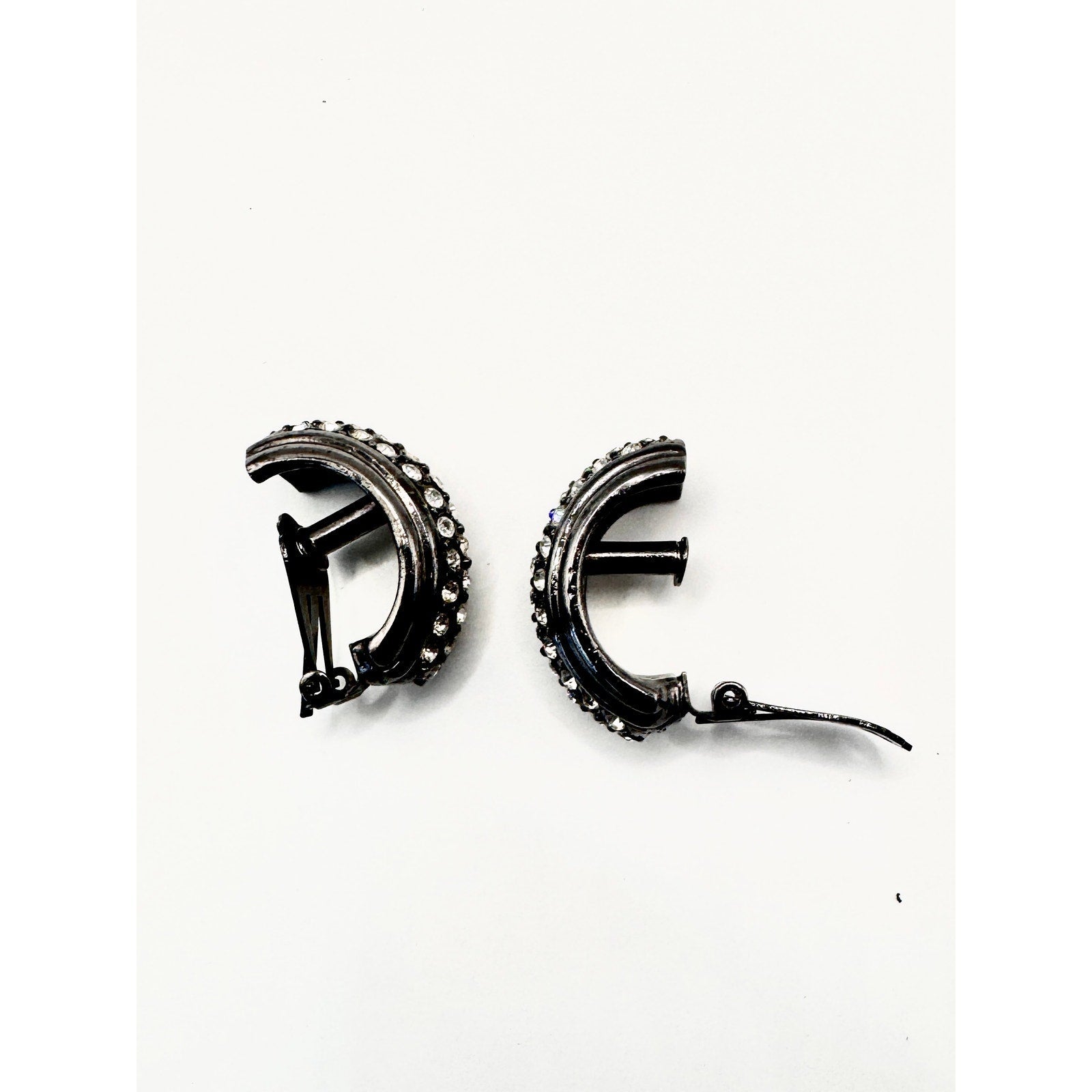 Vintage Yves Saint Laurent Crystal Rhinestone Clip-On Earrings – 3” Statement Pair YSL, Yves Saint Laurent