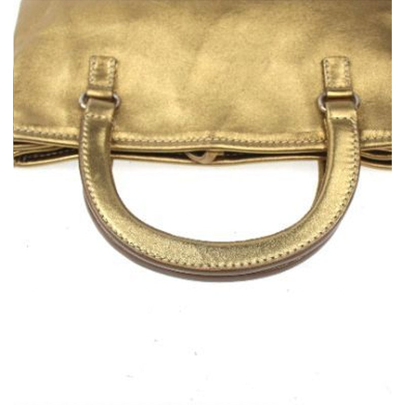 Authentic Prada Gold Leather Mini Tote PRADA