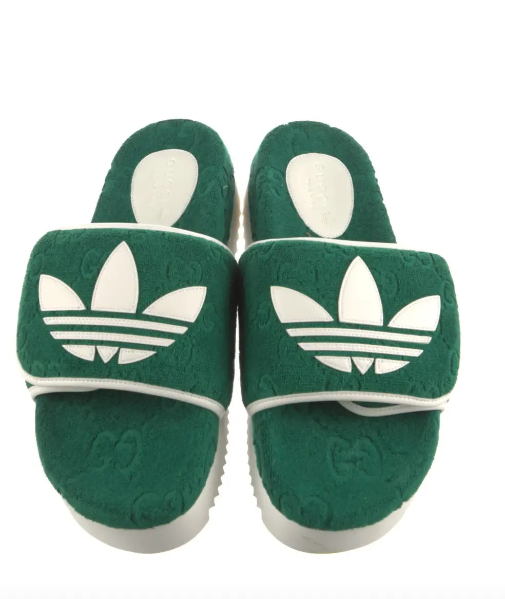 Adidas X Gucci GG Pool  Slide Sandal Green - Vault No9