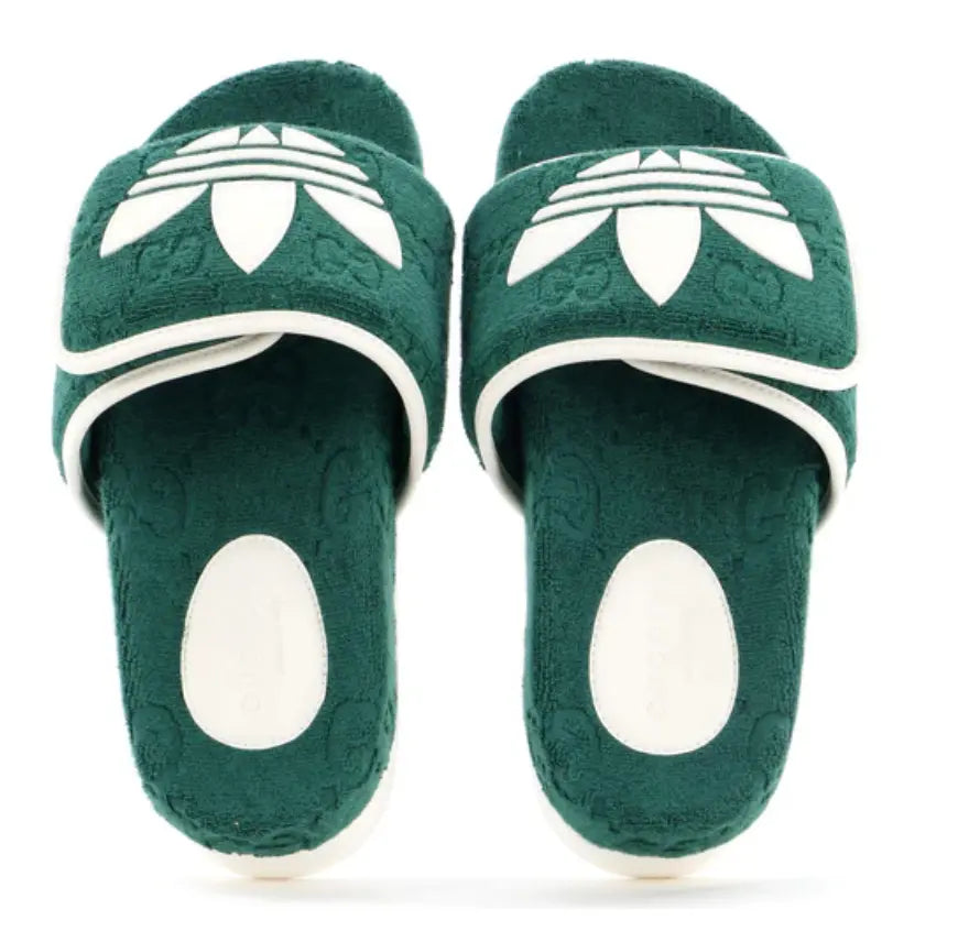 Adidas X Gucci GG Pool  Slide Sandal Green - Vault No9