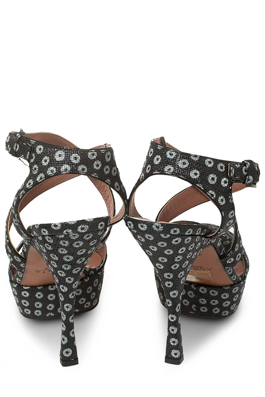 Alaïa Black &amp; White Polka Dot Platform Sandals Alaia