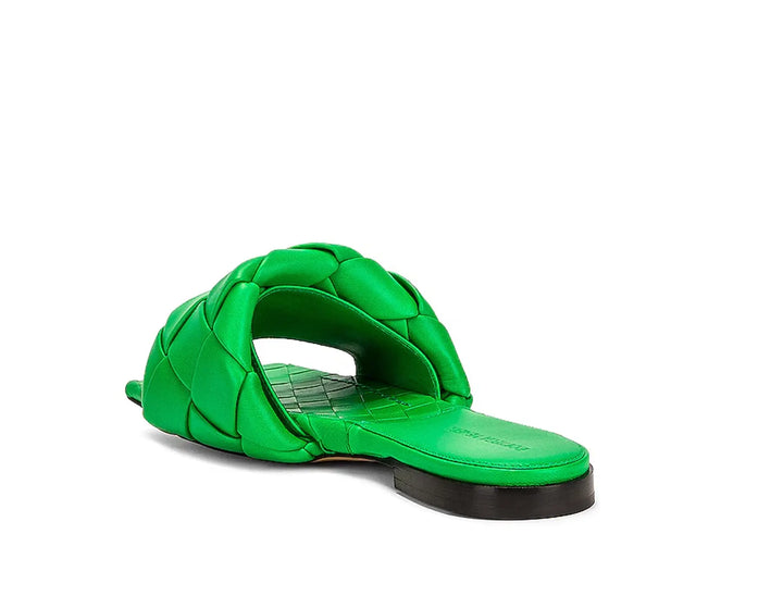 $1350 Bottega Veneta Women's Green Lido Flat Sandals - Vault No9