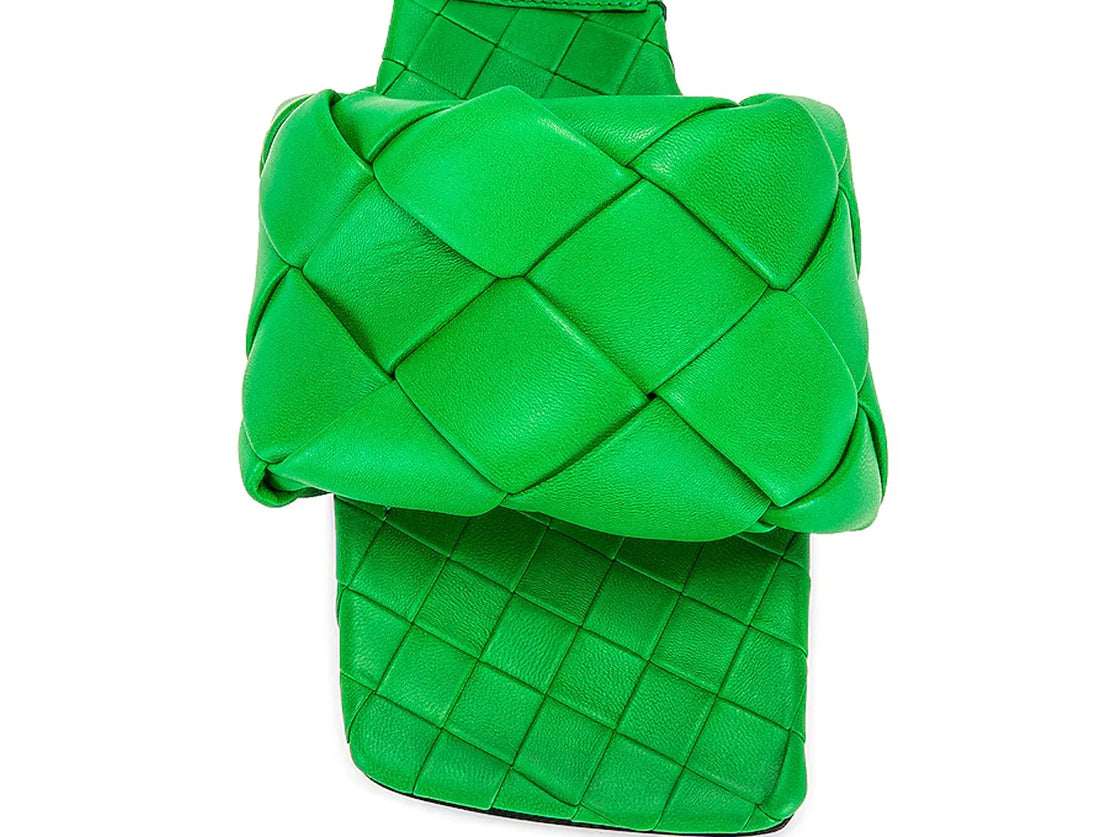 $1350 Bottega Veneta Women's Green Lido Flat Sandals - Vault No9