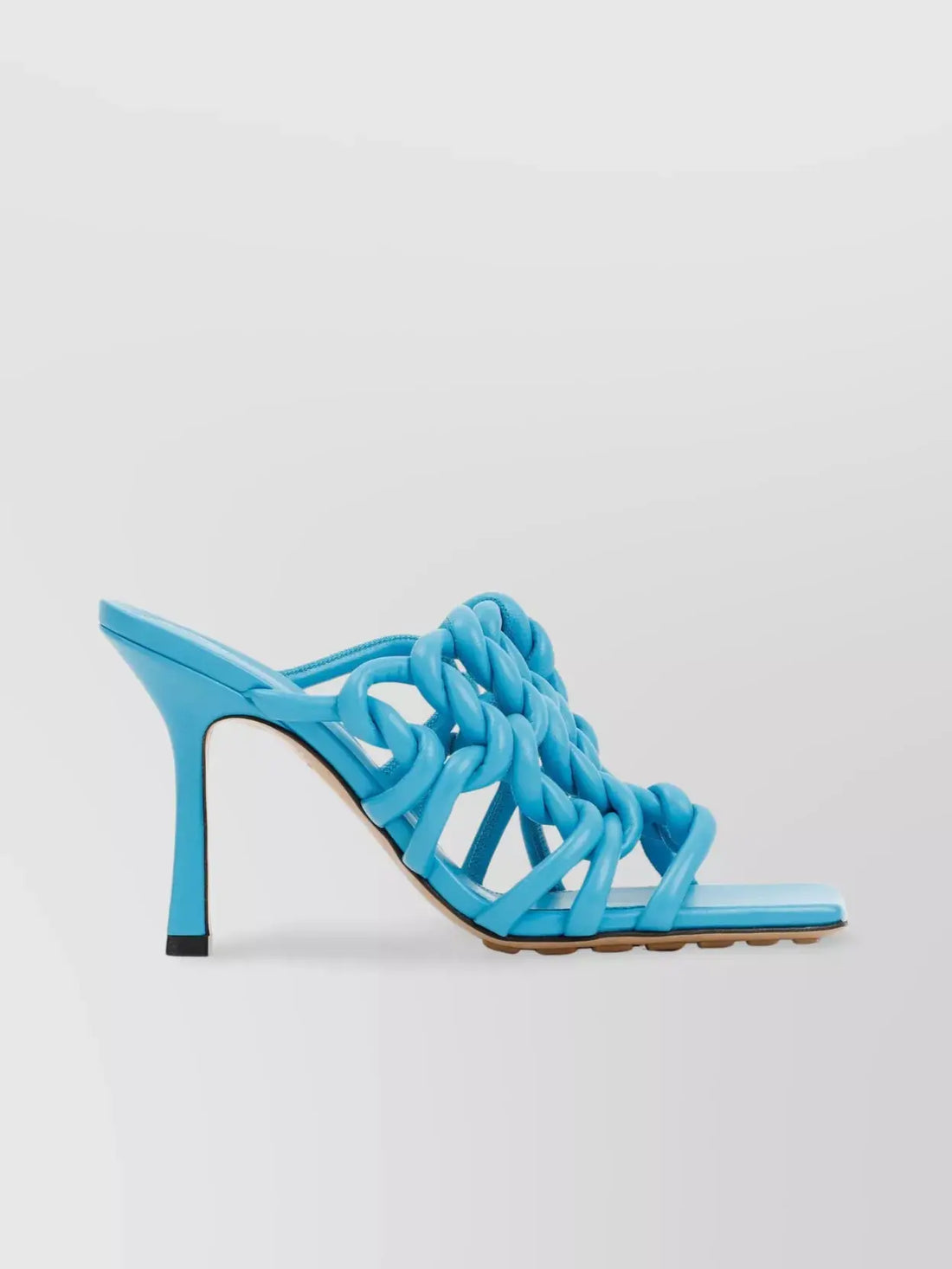 Bottega Veneta Blue Leather Mules 9cm Heel - Vault No9