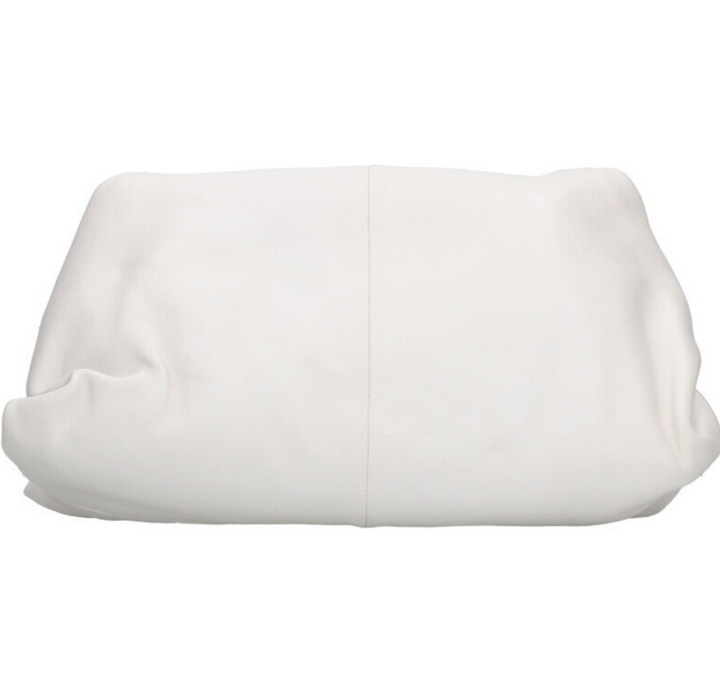 Bottega Veneta BV Trine Clutch in Bianco – White Lambskin Large Leather Wristlet Bottega Veneta