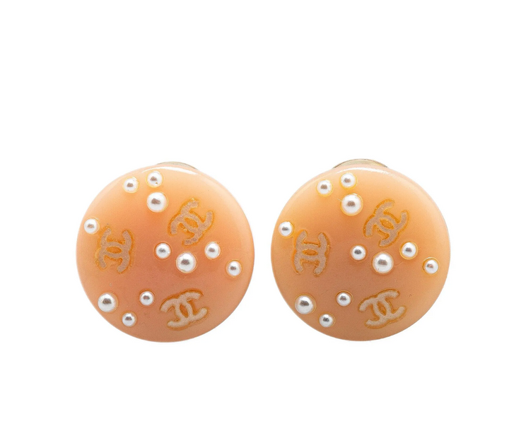 Chanel 2003 Faux Pearl CC Clip-On Earring CHANEL