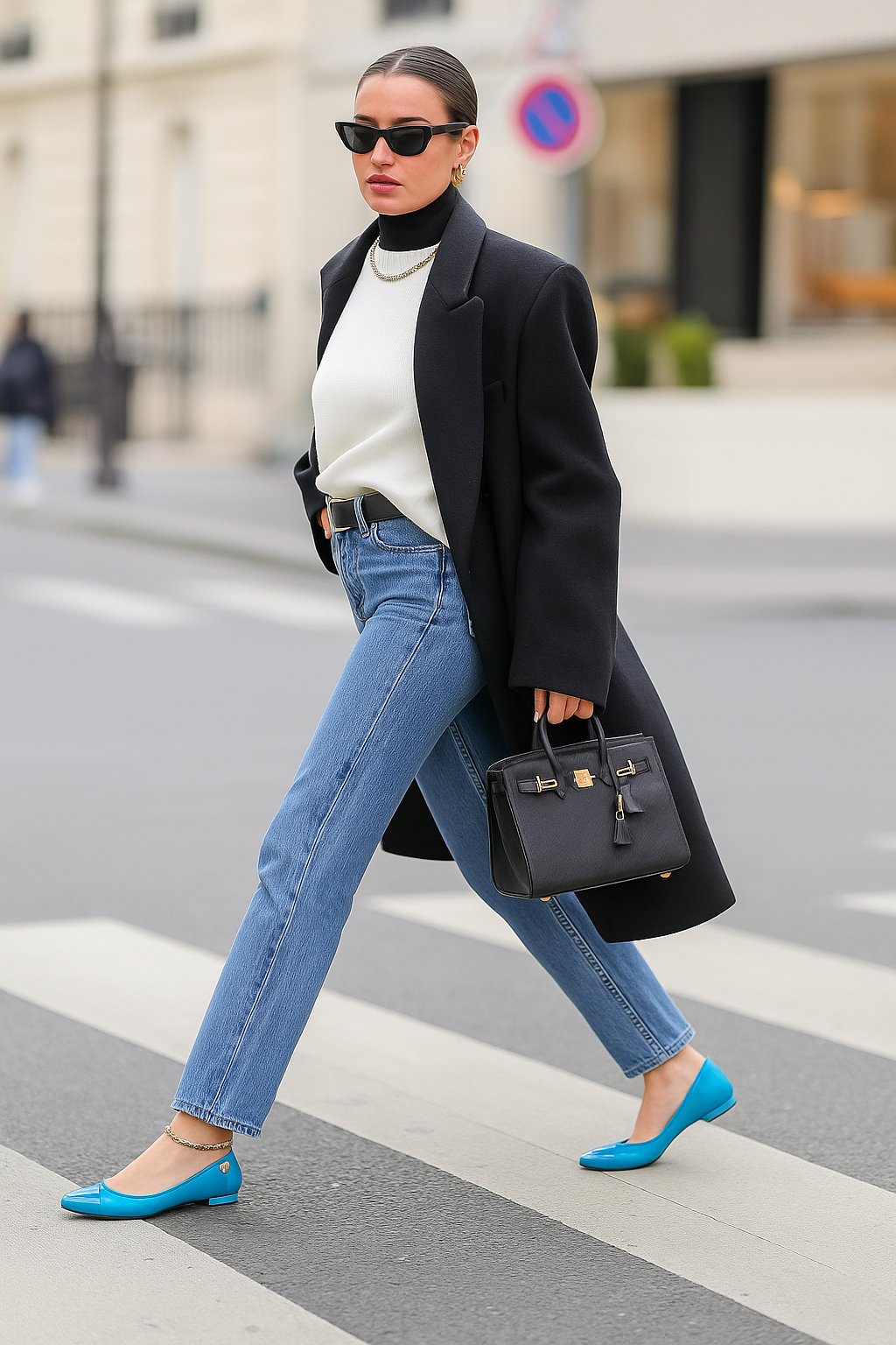 Chanel Lambskin  Ankle Charm Chain Ballerina Flats CHANEL