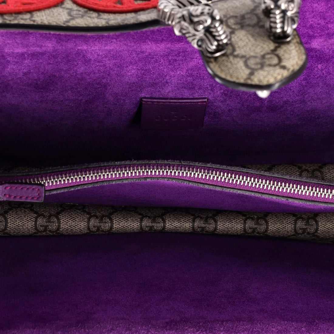 Gucci GG Supreme Dionysus Small Shoulder Bag with Suede Trim & Sequin Detail Gucci