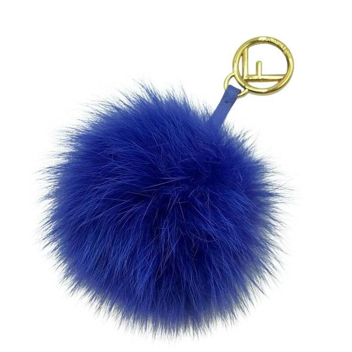 FENDI Blue Fur Pom Pom Bag Charm – Large, Made in Italy FENDI
