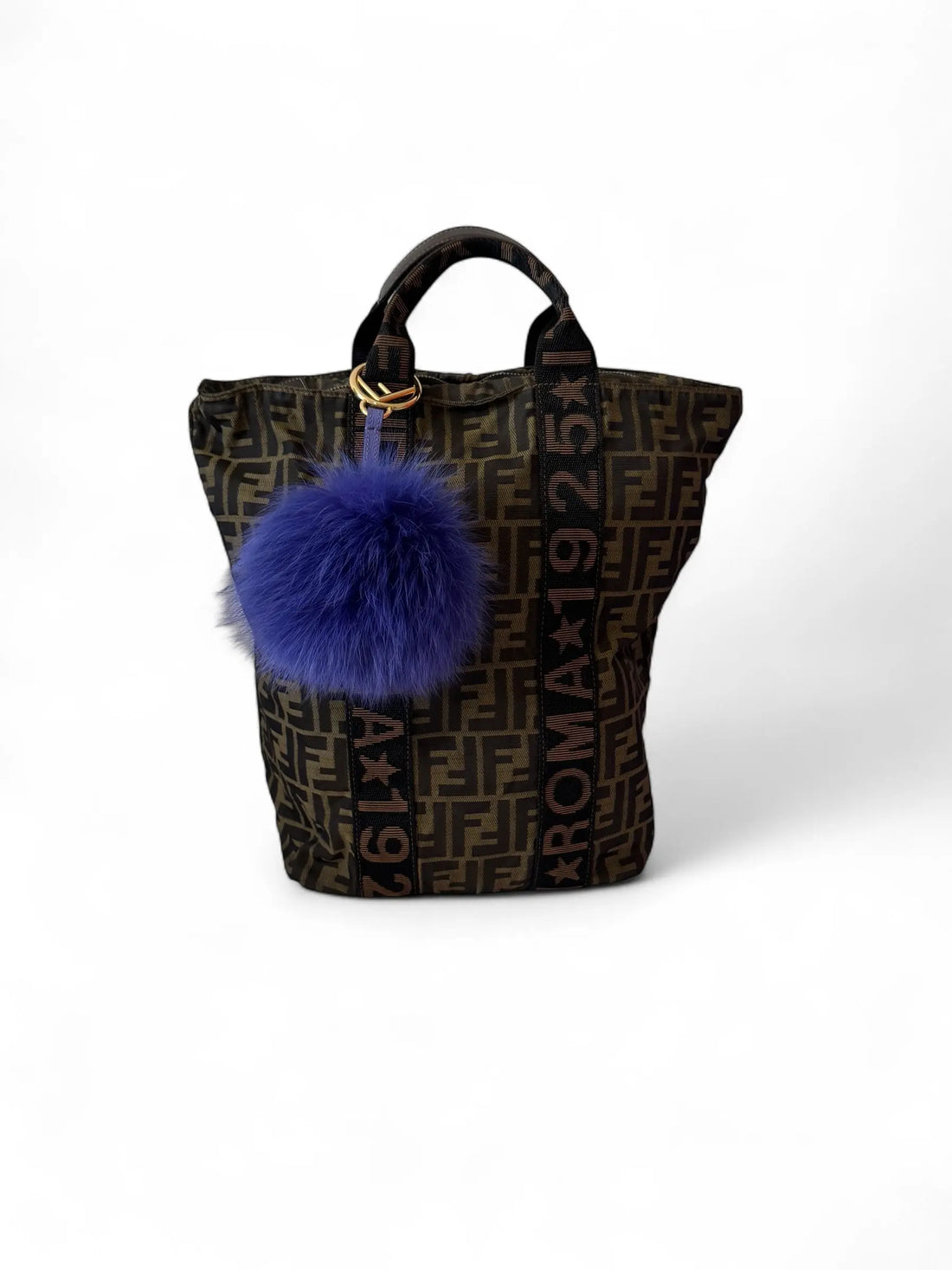 FENDI Blue Fur Pom Pom Bag Charm – Large, Made in Italy FENDI