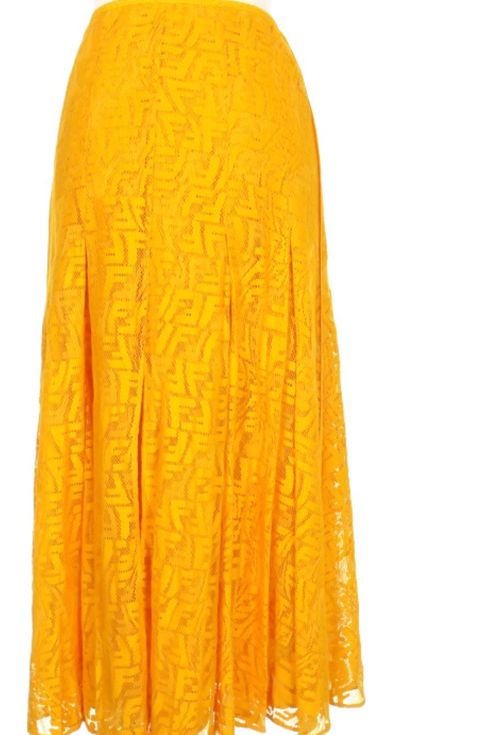 Fendi Zucca Print Lace Midi Skirt FENDI
