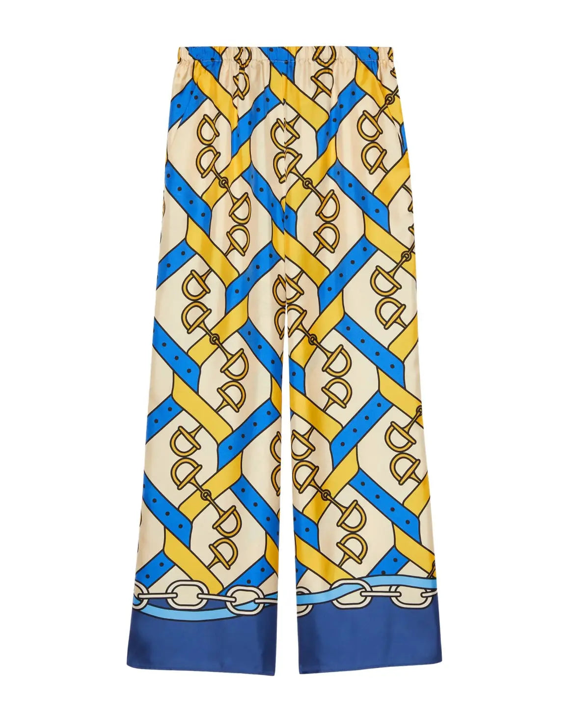 Gucci Horsebit Print Silk Pants - Vault No9
