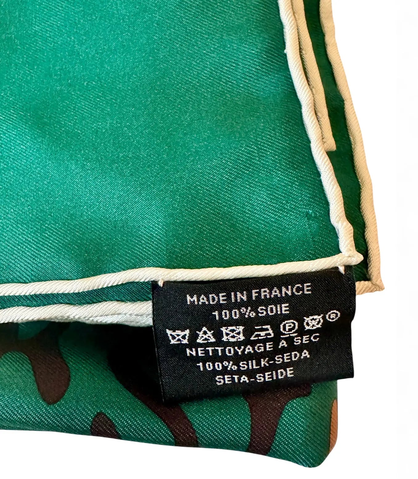 Goyard Scarf N°1 – Green Silk Square with Chevron Print, Made in France Goyard