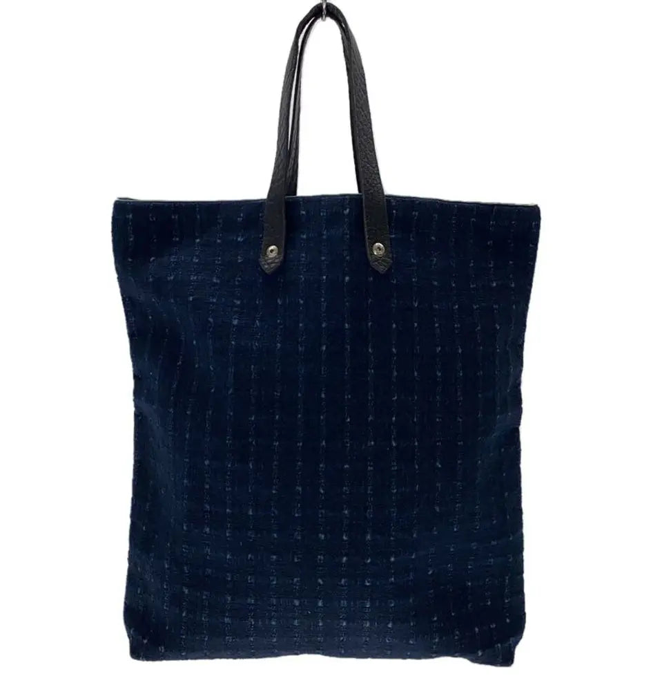 Hermès Amedaba GM Tote Bag Hand Indigo Navy Canvas Leather - Vault No9