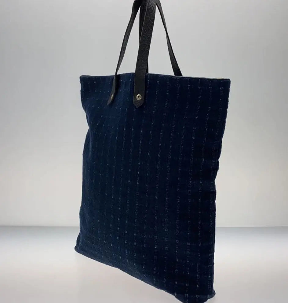 Hermès Amedaba GM Tote Bag Hand Indigo Navy Canvas Leather - Vault No9