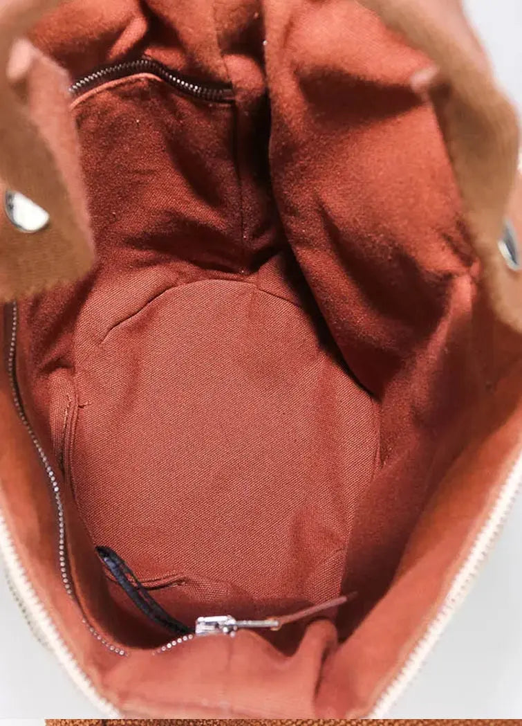 Hermes Toile and Brown Canvas Saxo PM Bag - Vault No9