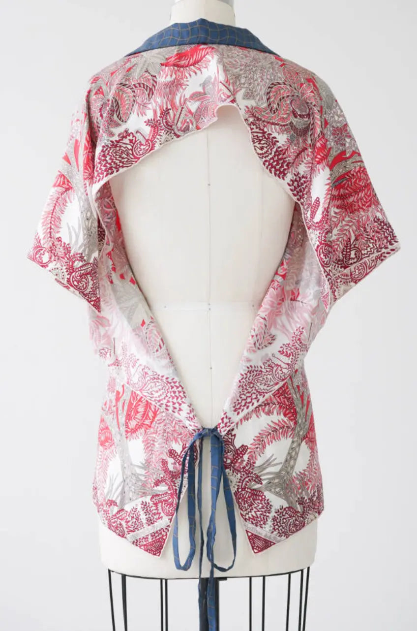 Hermès Petit h Surprise Silk Tunic – One-of-a-Kind Open-Back Top, Made in France Hermes