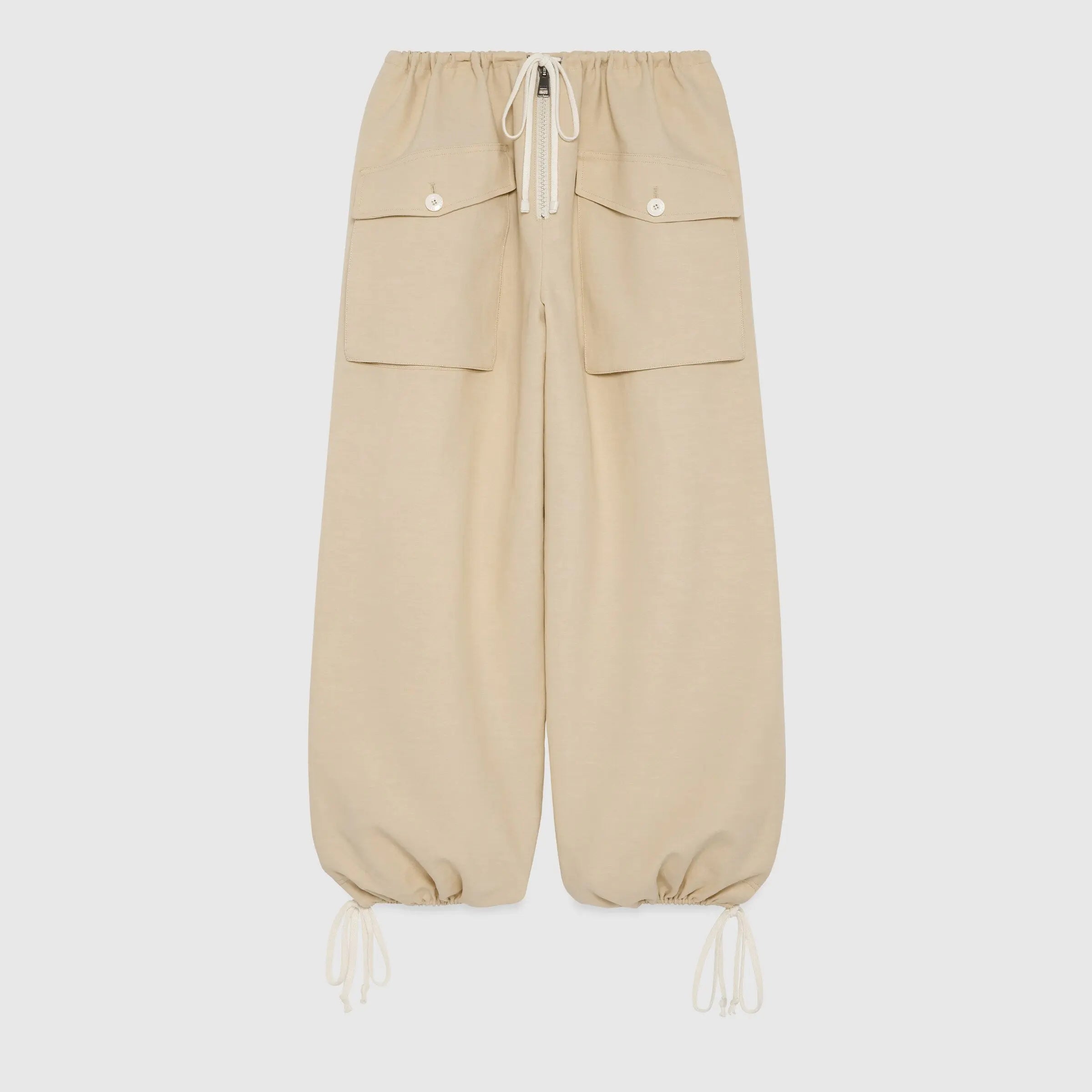 Gucci Beige Exposed Zip Cargo Boyfriend Pants $1700 - Vault No9