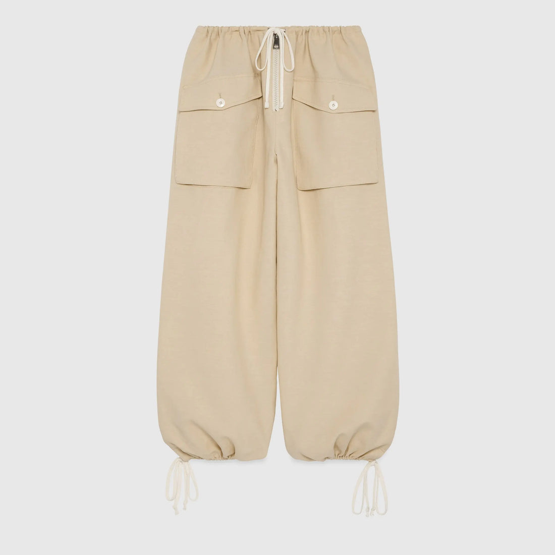 Gucci Beige Exposed Zip Cargo Boyfriend Pants $1700 - Vault No9