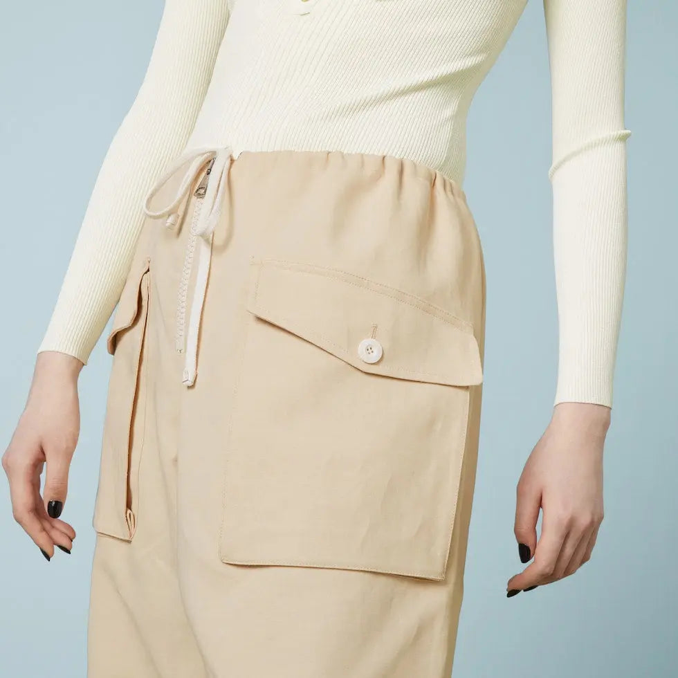 Gucci Beige Exposed Zip Cargo Boyfriend Pants $1700 - Vault No9