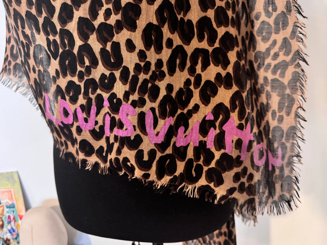 Louis Vuitton x Stephen Sprouse Leopard Graffiti Shawl – Cashmere Silk Scarf 2014 LOUIS VUITTON