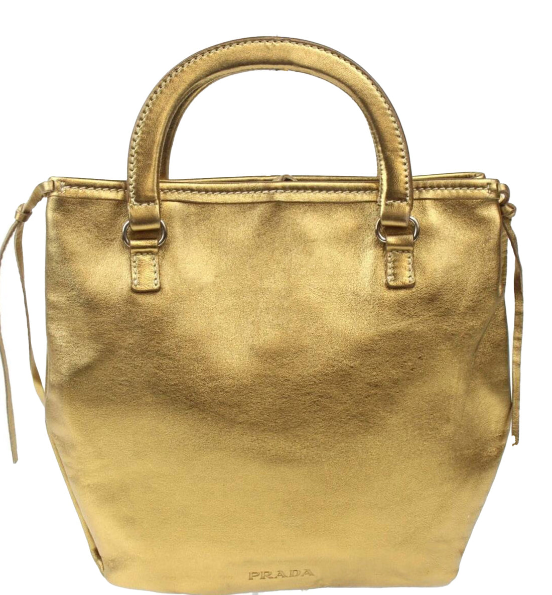 Prada Vintage Gold Leather Handbag Prada