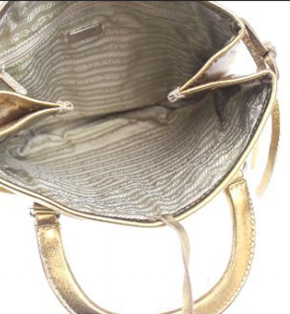 Prada Vintage Gold Leather Handbag Prada