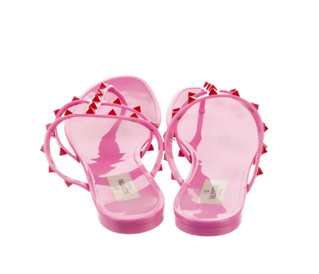 Valentino Garavani Valentino Rockstud Accents Rubber Slides Valentino Garavani