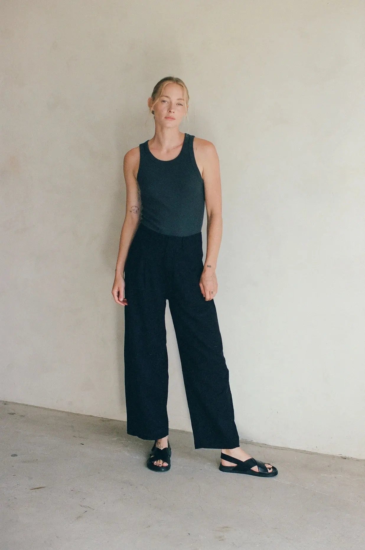 Woven Linen Cotton Wide Fit Full Length - Vault No9