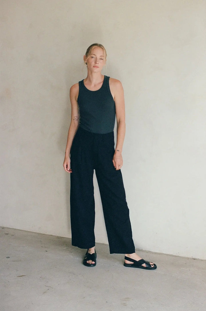 Woven Linen Cotton Wide Fit Full Length - Vault No9