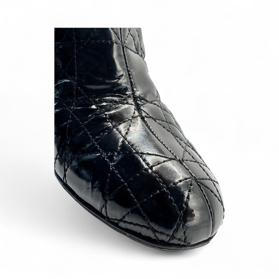 Christian Dior Cannage Patent Leather Ankle Boots Dior