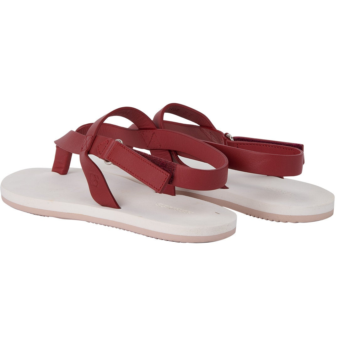 Hermès Tahiti Beach Sandals – Red & White Leather, Size 37.5 Hermes Leather Goods