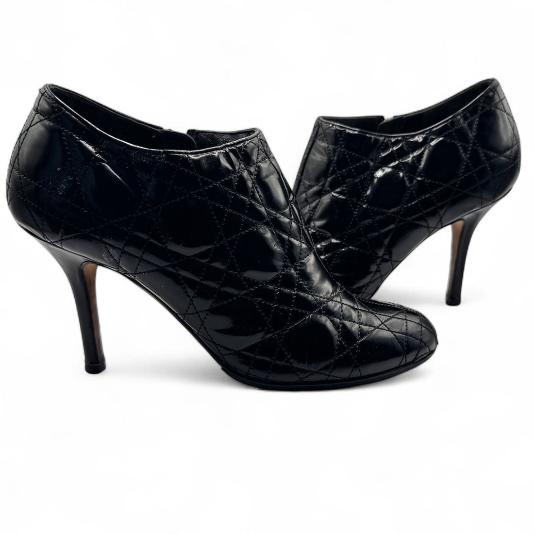 Christian Dior Cannage Patent Leather Ankle Boots Dior